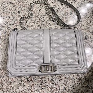 Gray Rebecca Minkoff handbag. Silver hardware. Gently used